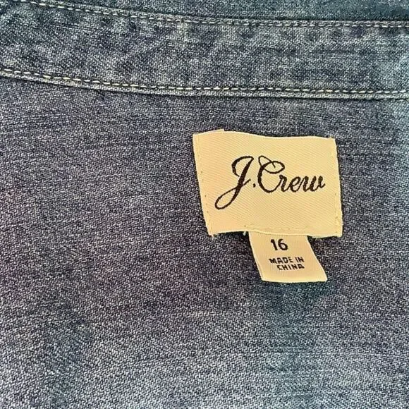 NWT j Crew Blue Denim Shirt Dress 16 - Picture 6 of 8